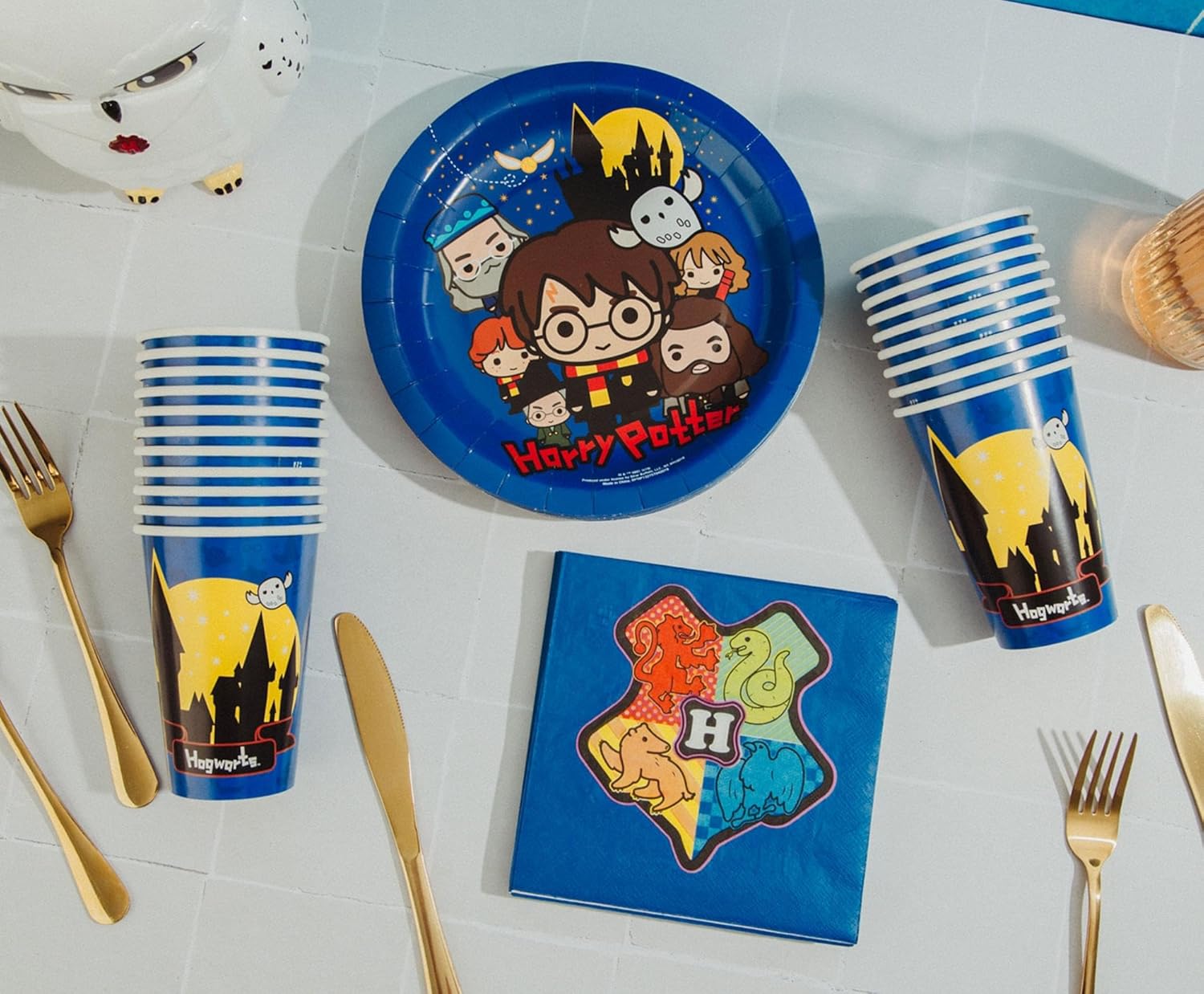 Silver Buffalo Harry Potter Chibi Tableware Party Set 60 Piece