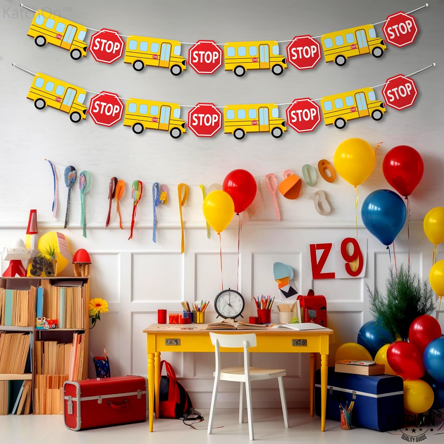 KatchOn Back to School Bus Banner 10 Feet Ready to Hang