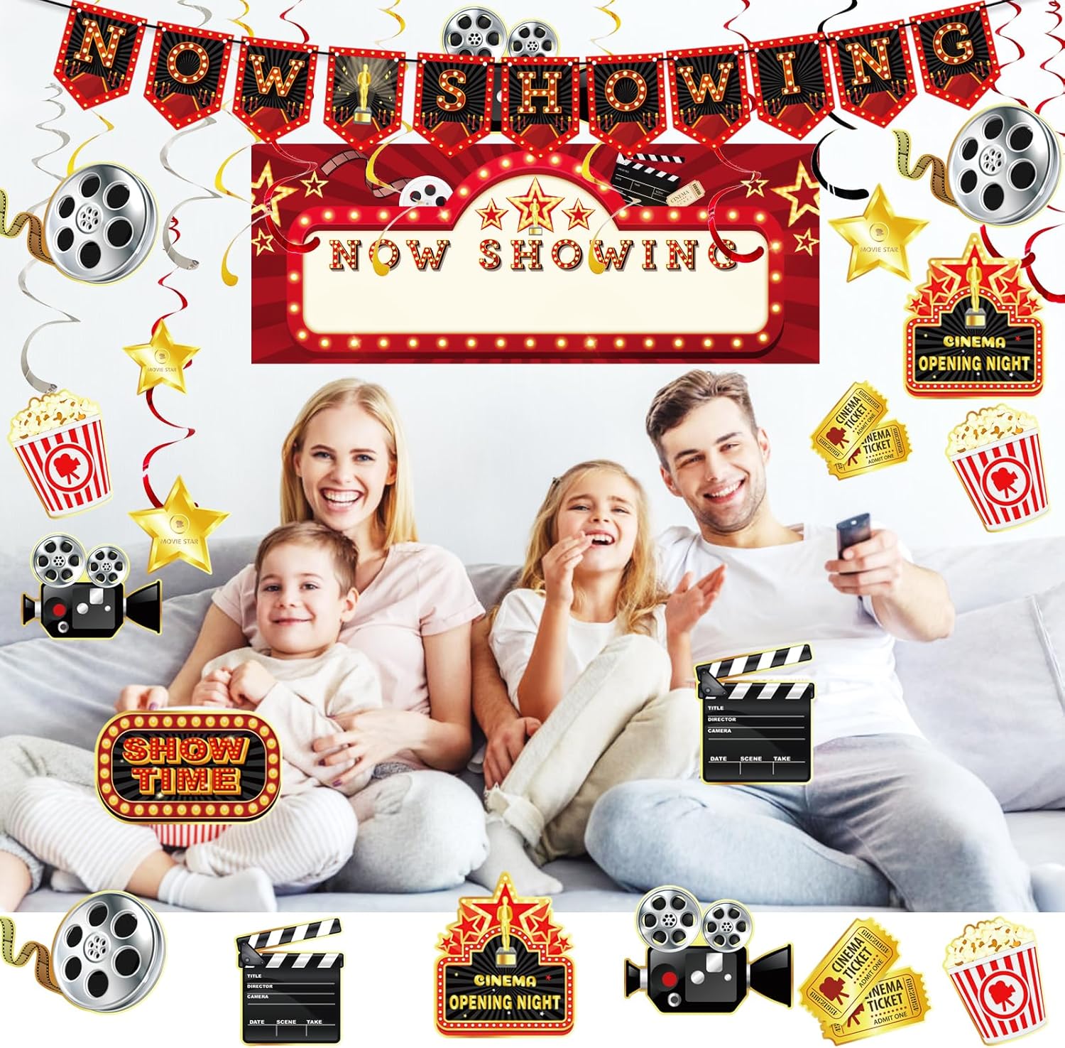 Movie Night Party Decorations 60 pcs Kit