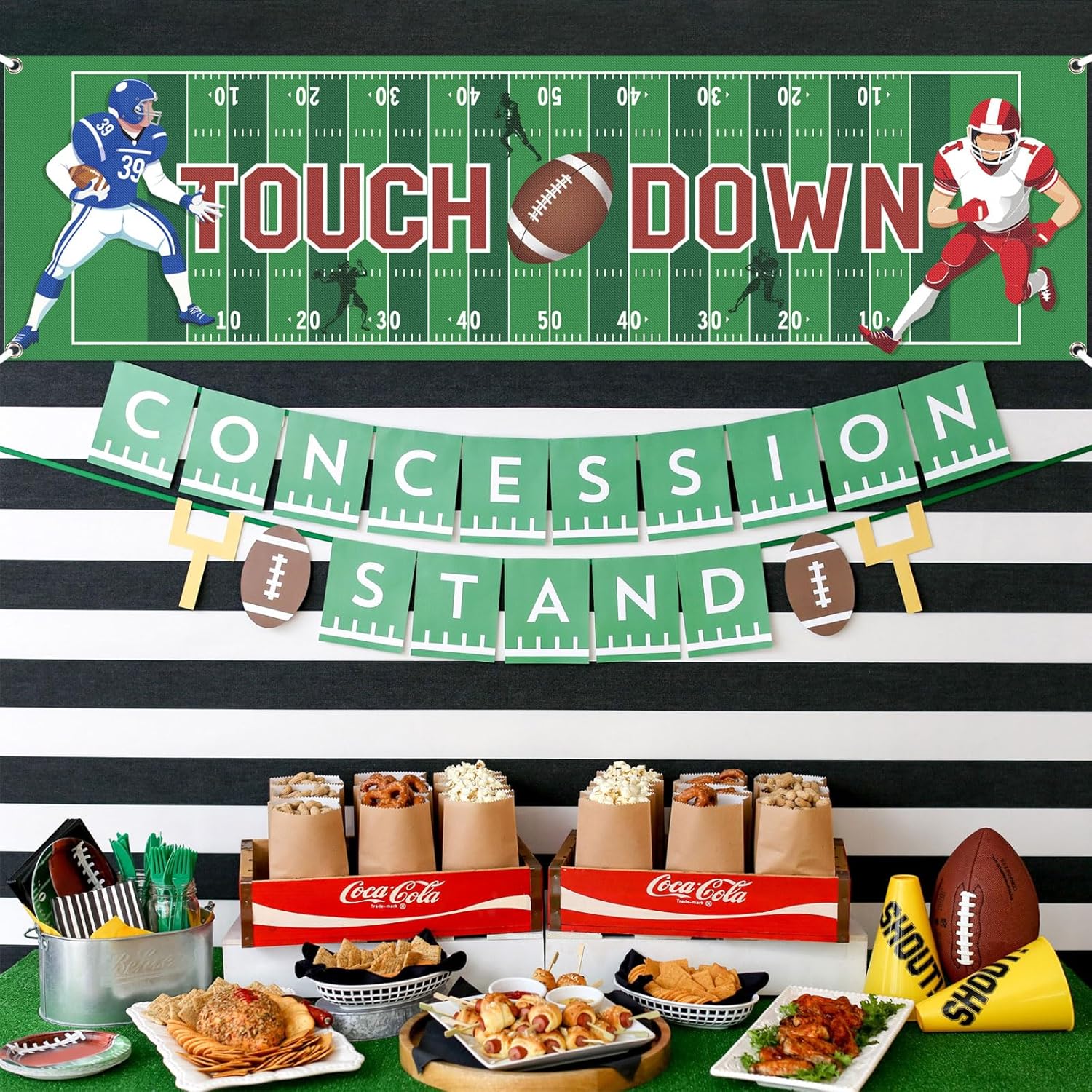 Football Birthday Banner with Touchdown Design