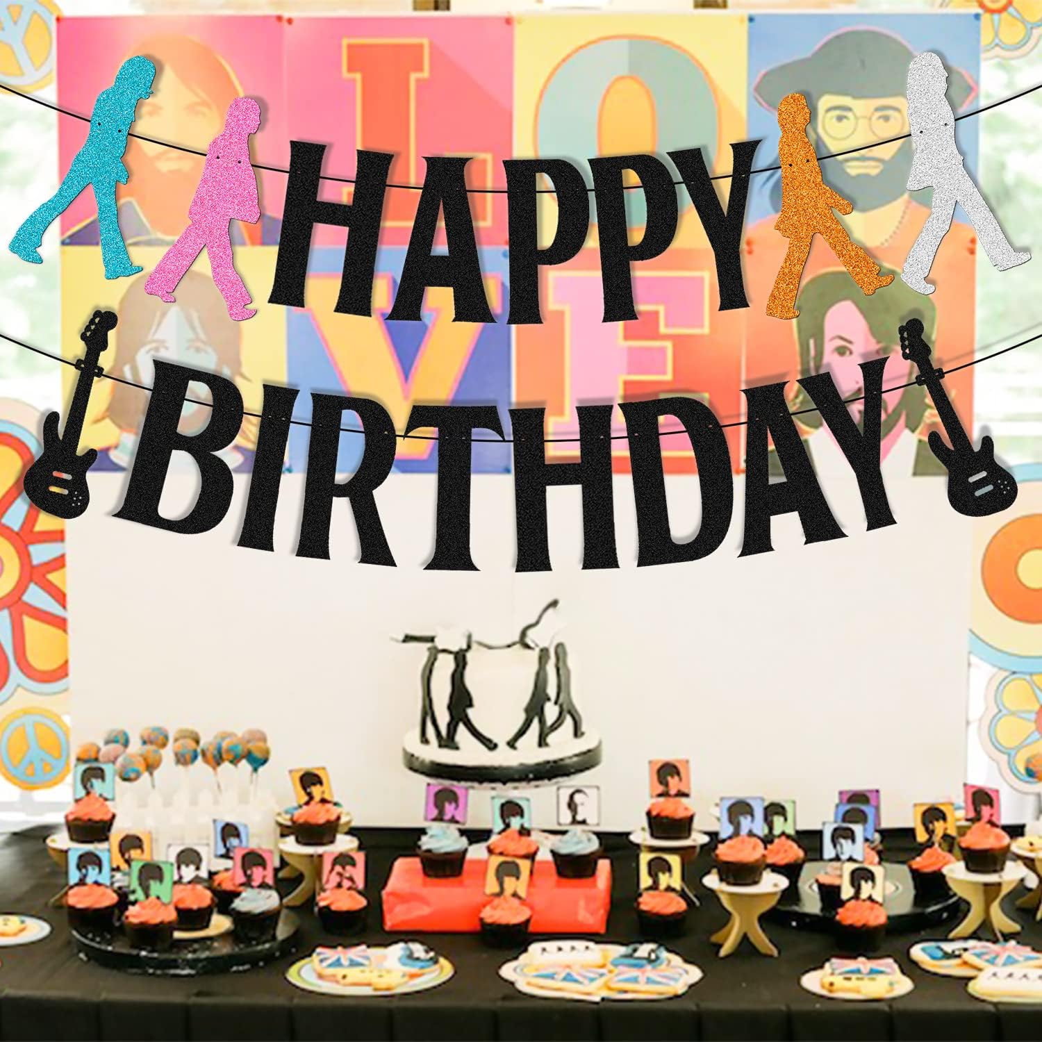 50s Rock Roll Birthday Banner Garland Decor