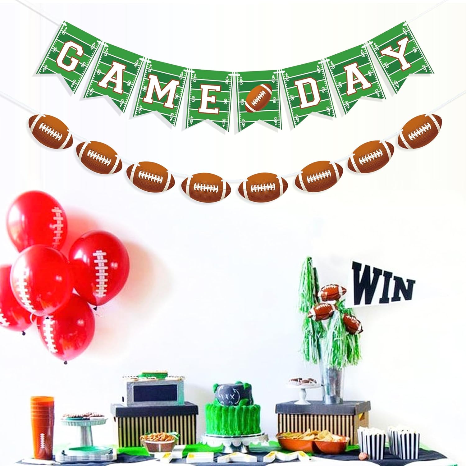 Uniwish Football Party Decorations Banner Garland