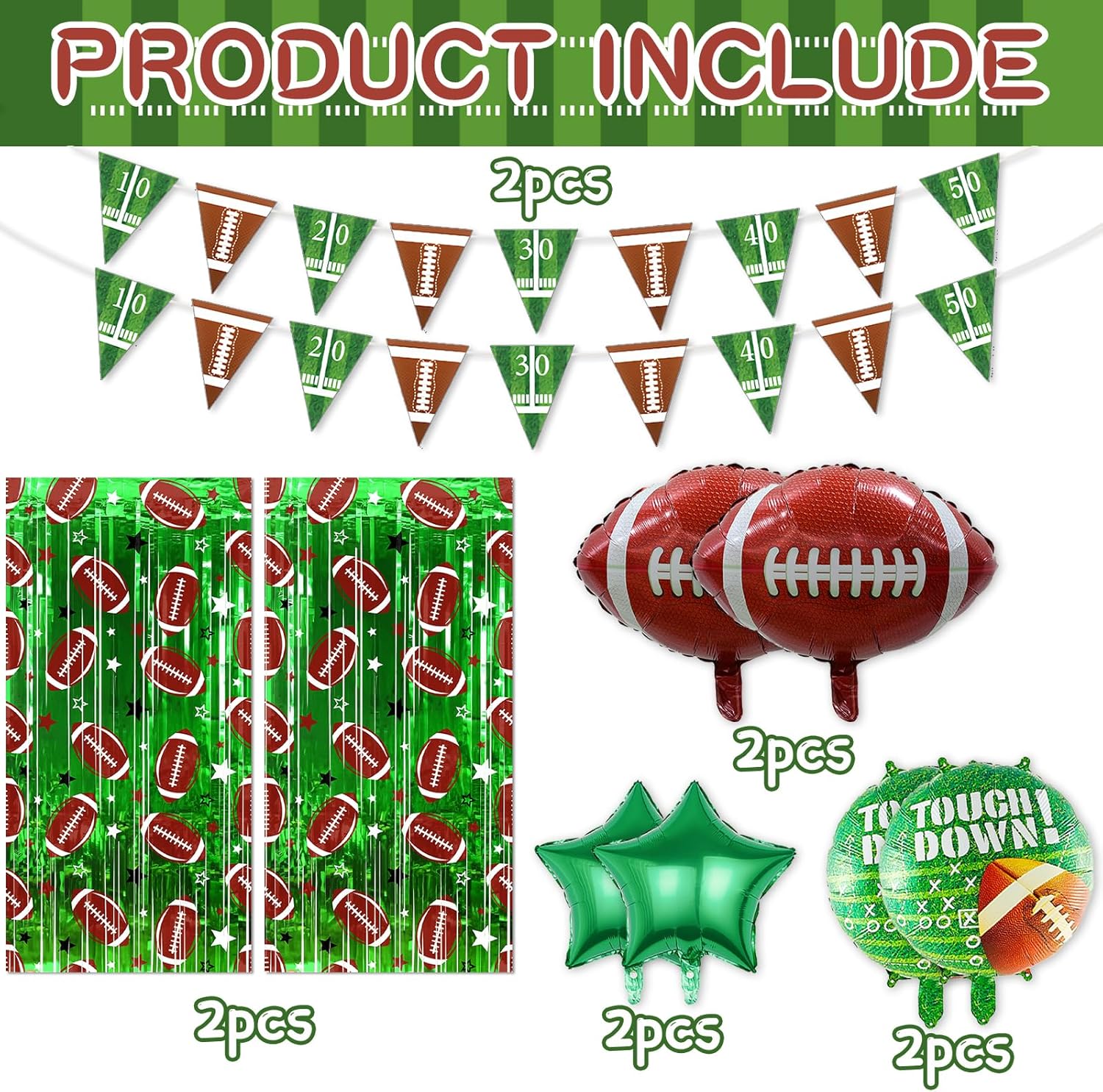 10 Pack Football Party Decorations Photo Props
