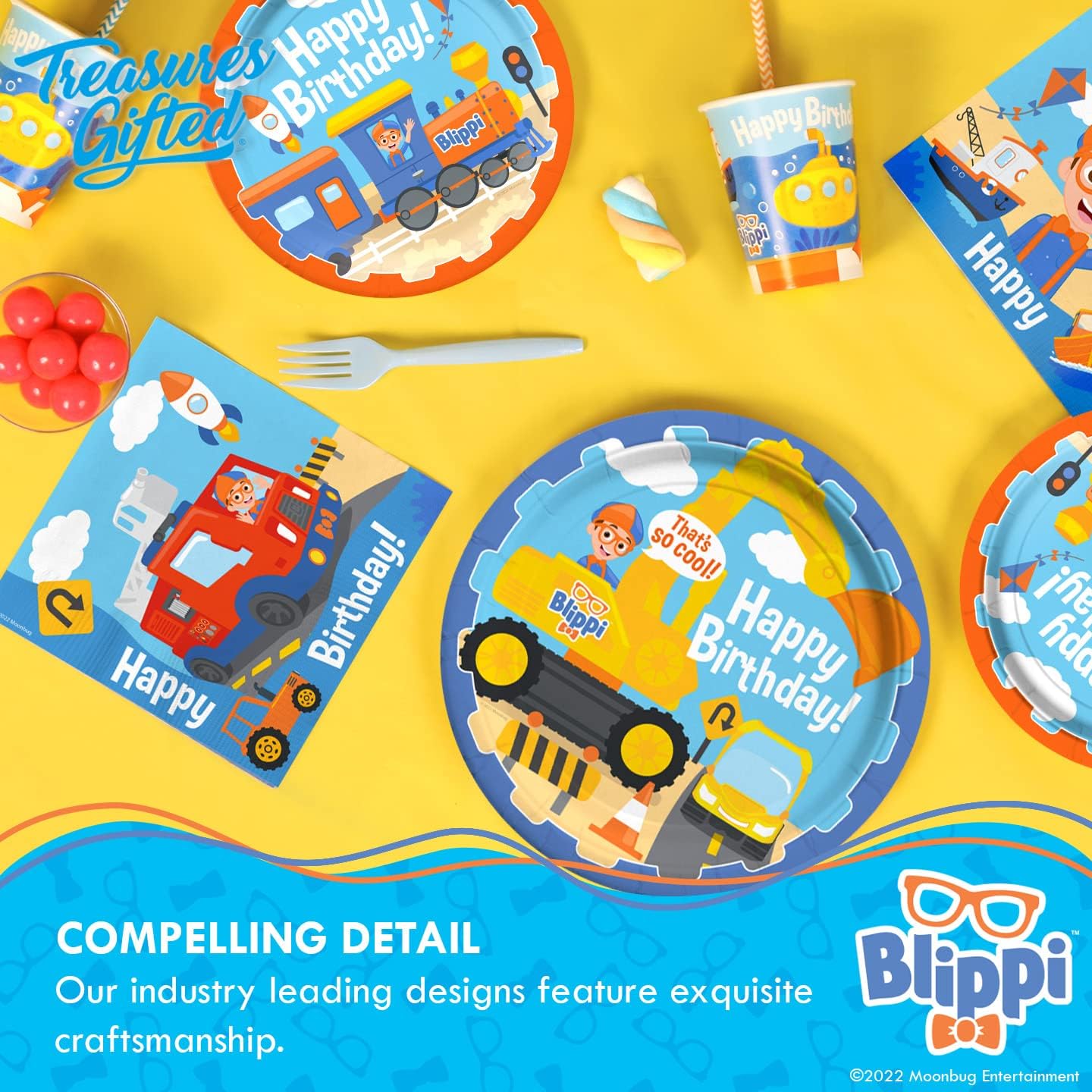 Treasures Gifted Blippi Birthday Banner Decor