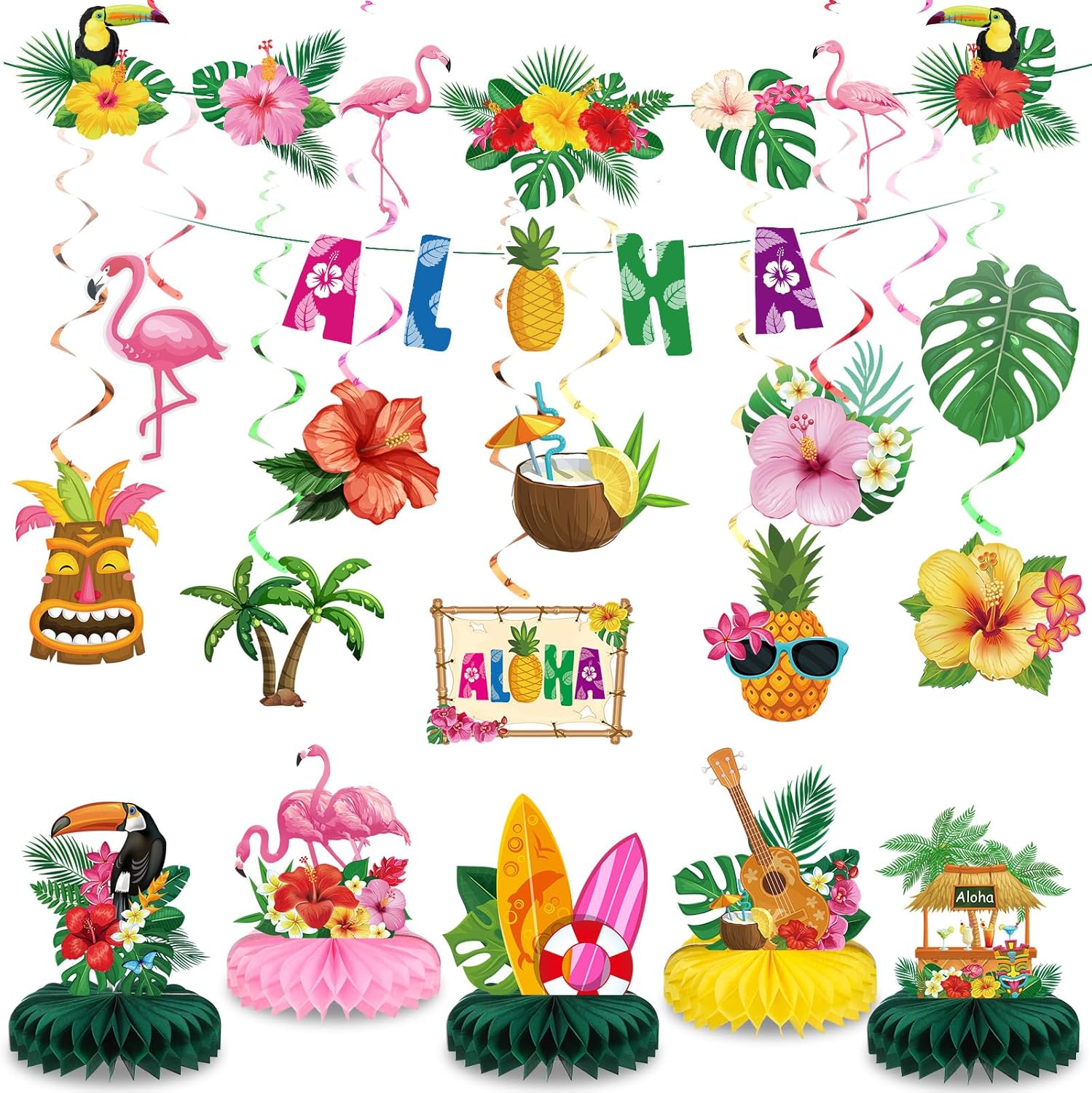 Blosssound Hawaiian Aloha Party Decorations 27 Pcs