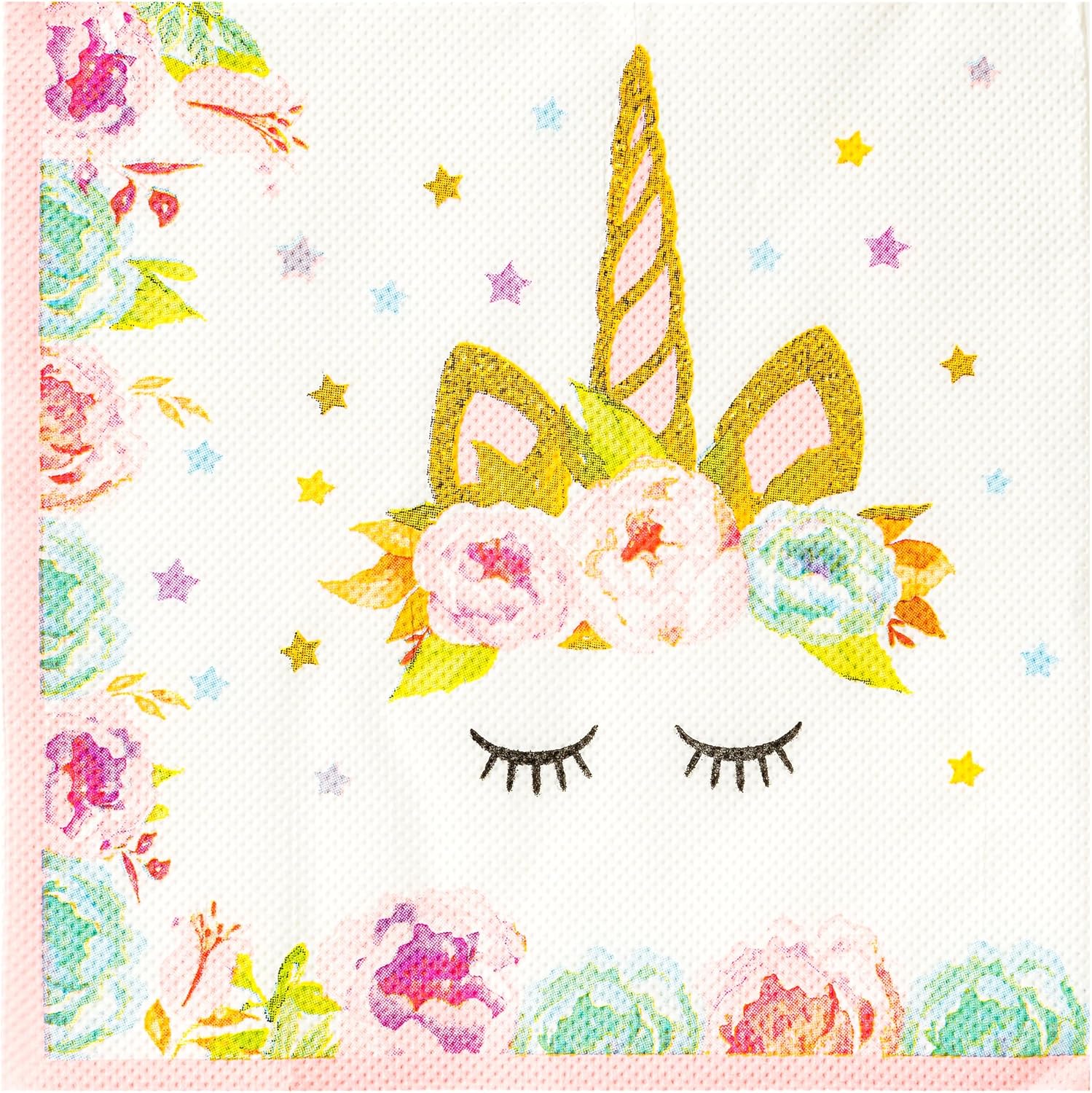 Calculs Unicorn Napkins 65 Inch Square 20 Pack