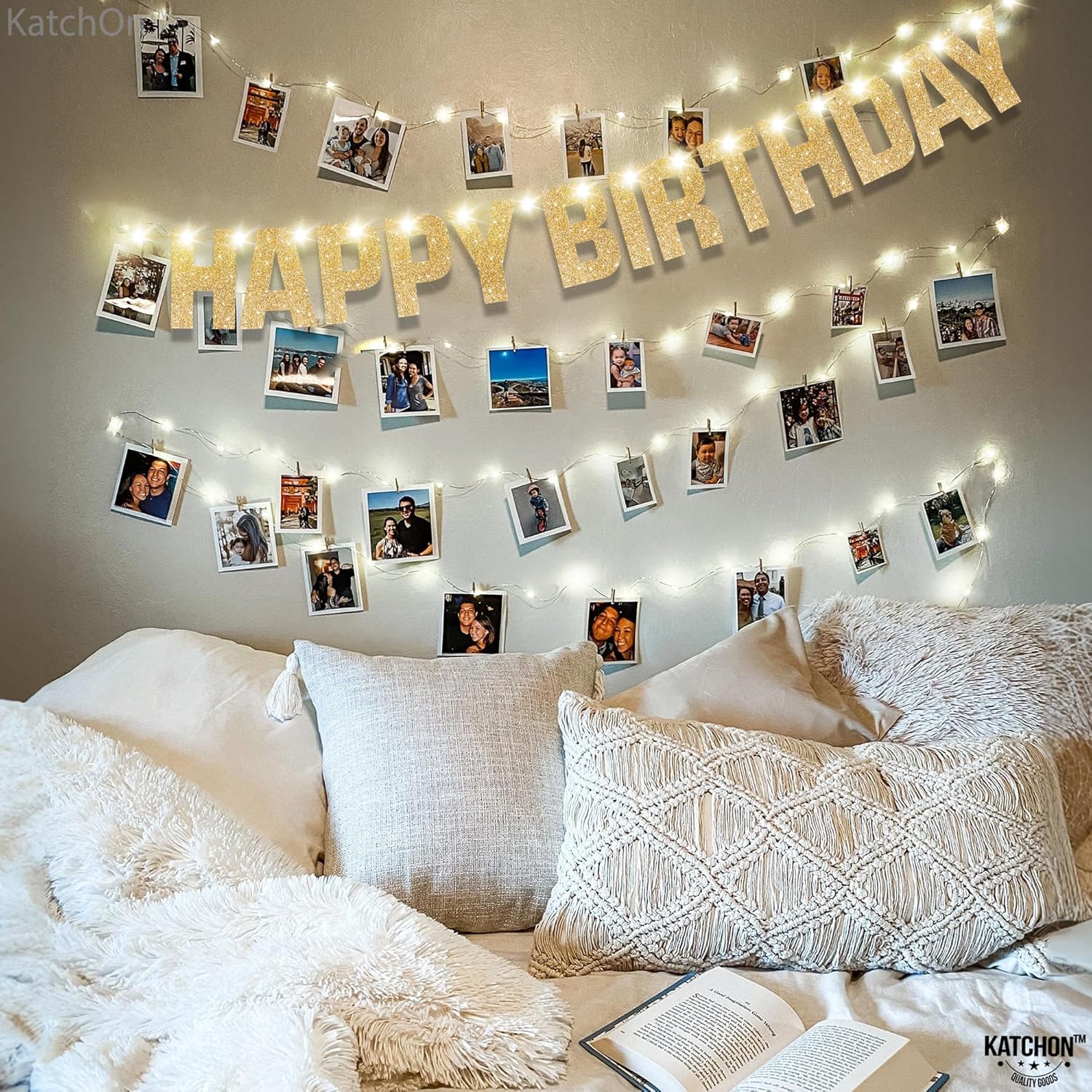 Glowing Happy Birthday Banner 10 Feet 8 Modes