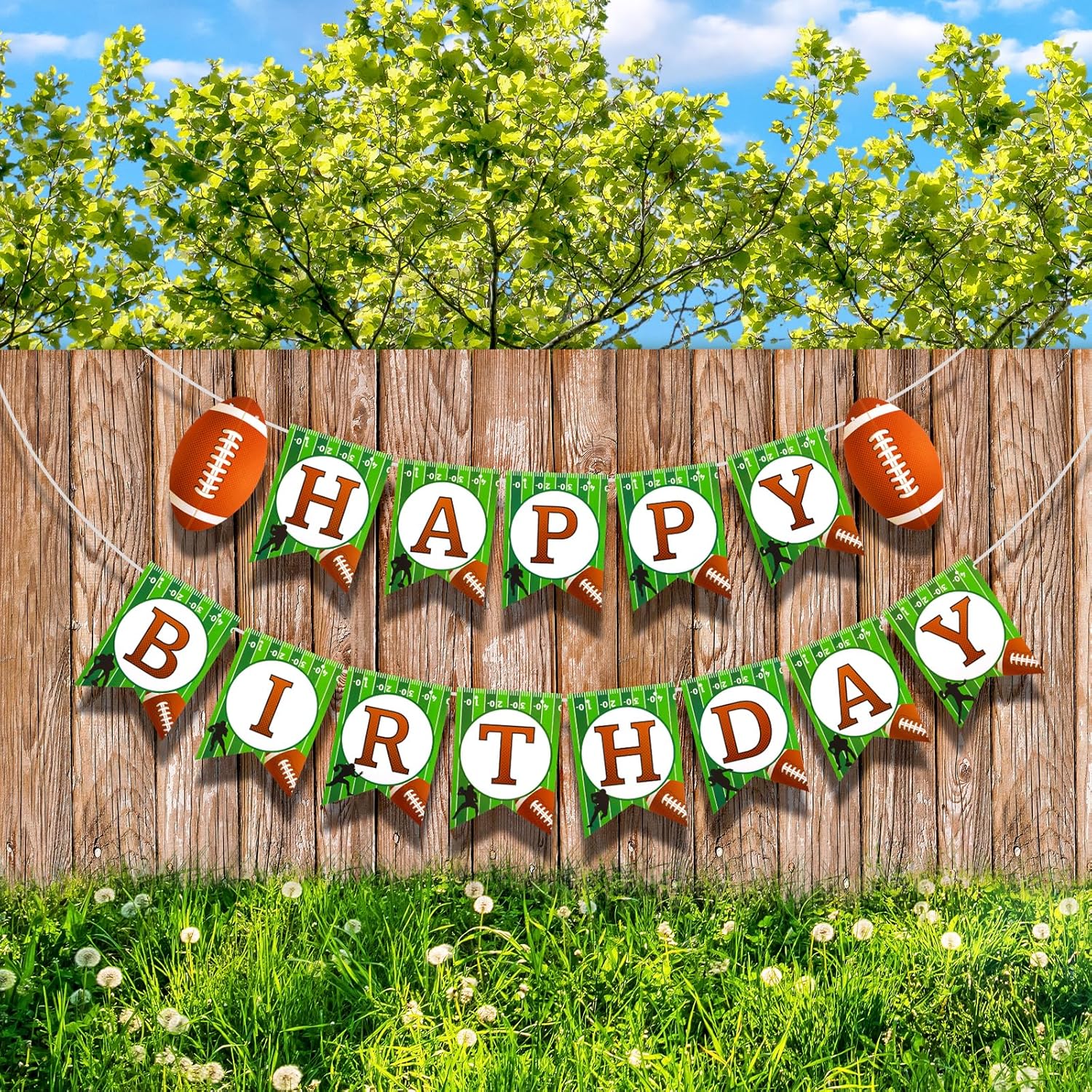 Grevosea Football Birthday Banner Party Decorations