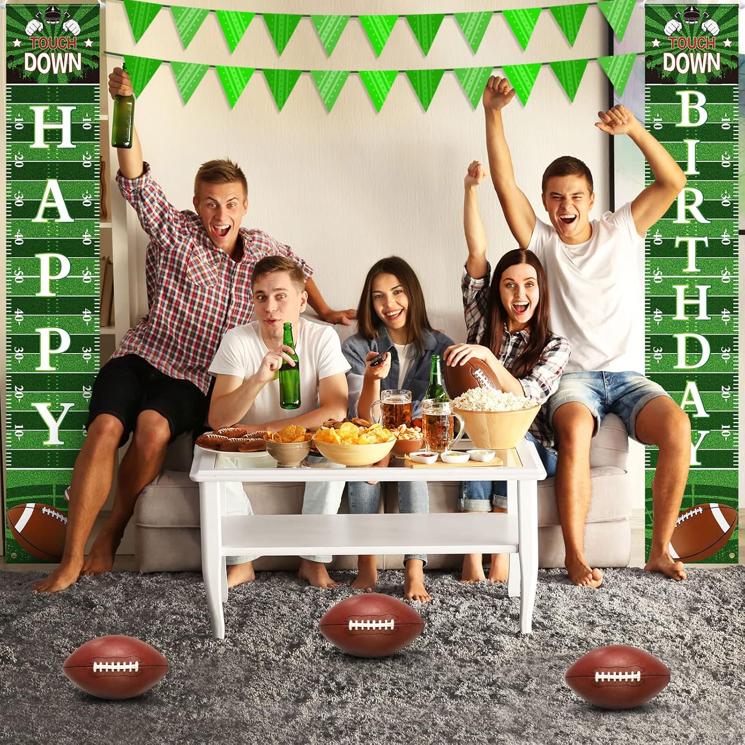 Batiyeer Football Birthday Decor Banner Sign