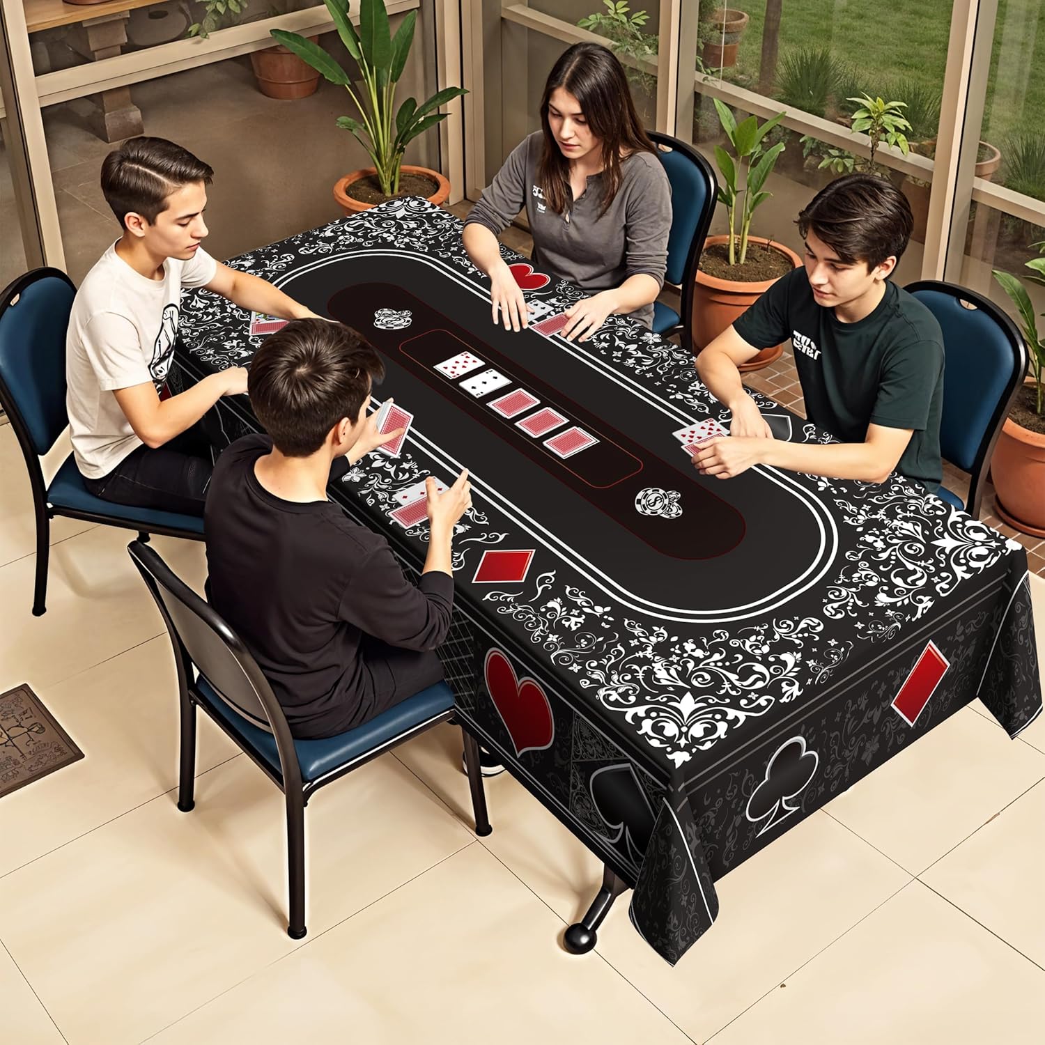 Cheerland Casino Tablecloth Poker Playmat 9ft x 5ft