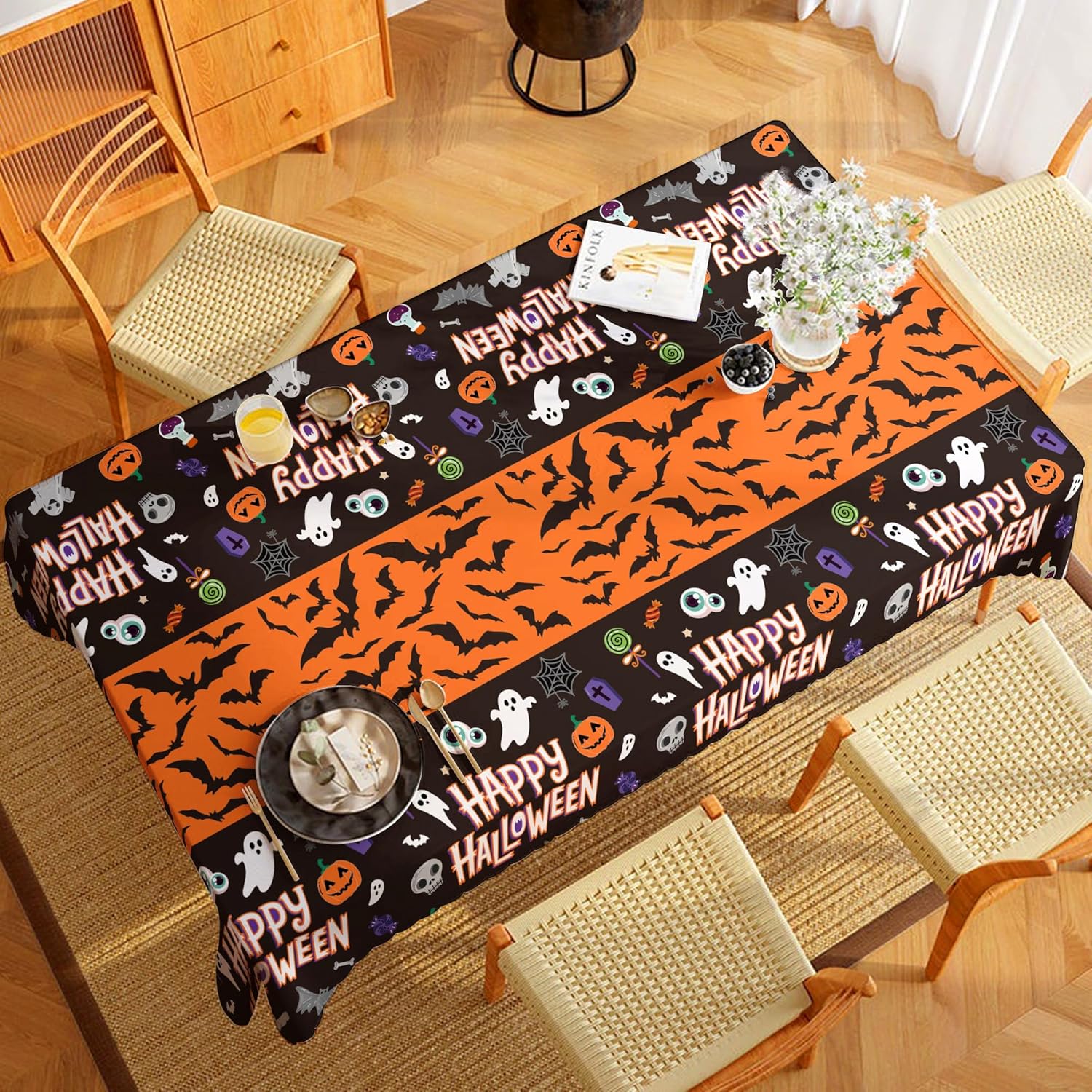 OHOME Halloween Tablecloth Set 2 Pack