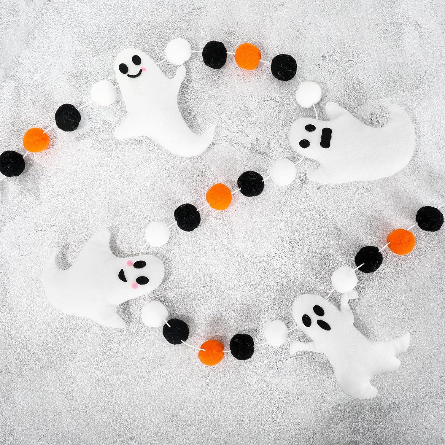 Whaline Halloween Ghost Banner with Oranges and Balls