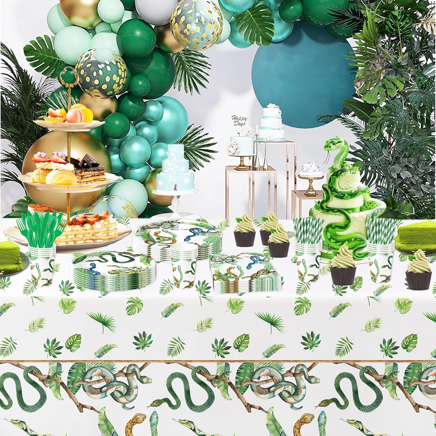 Snake Party Tablecloth - 3 Pack Jungle Theme Table Cover