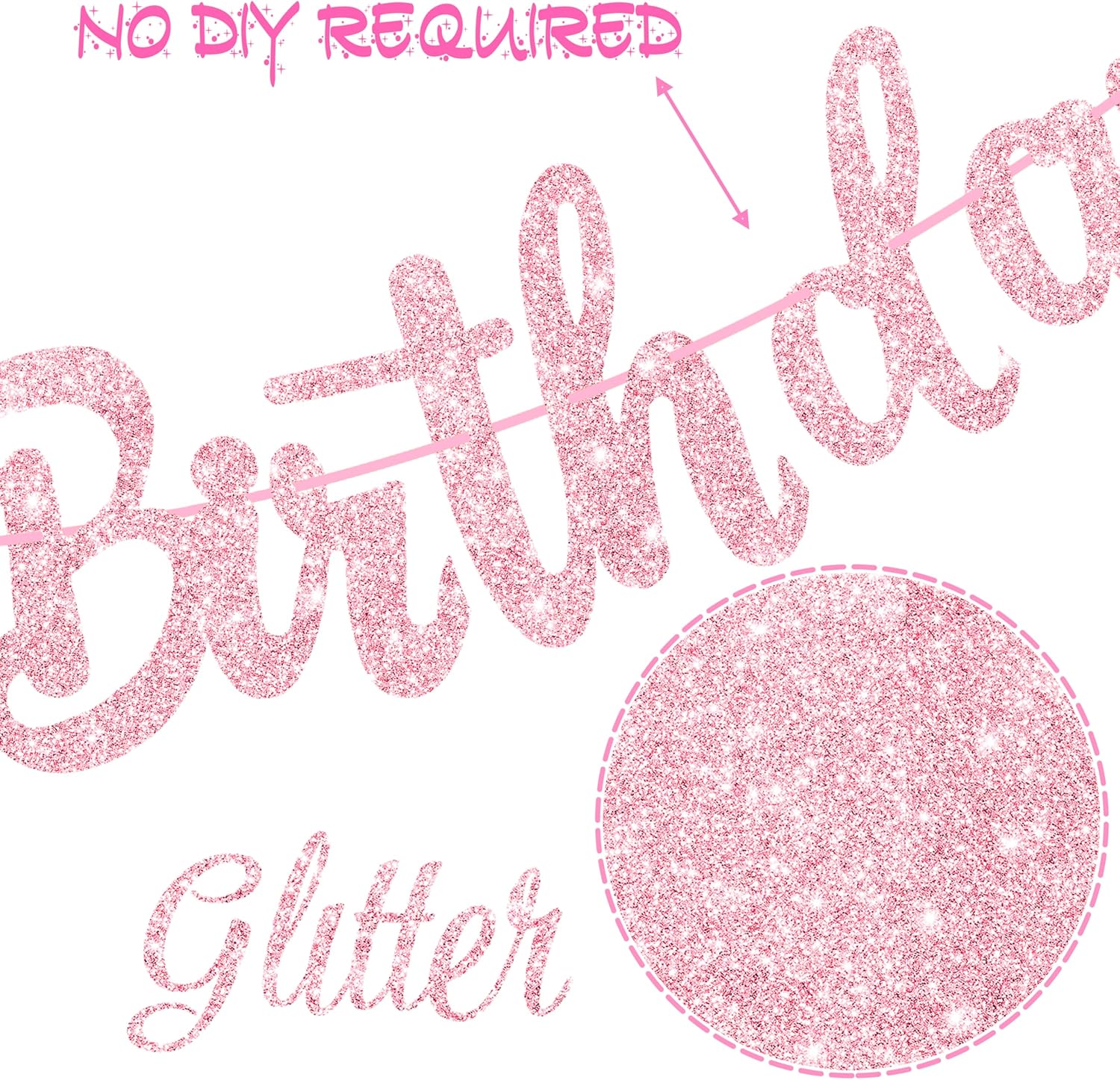3 Pcs Hot Pink Girl Birthday Banners Decorations