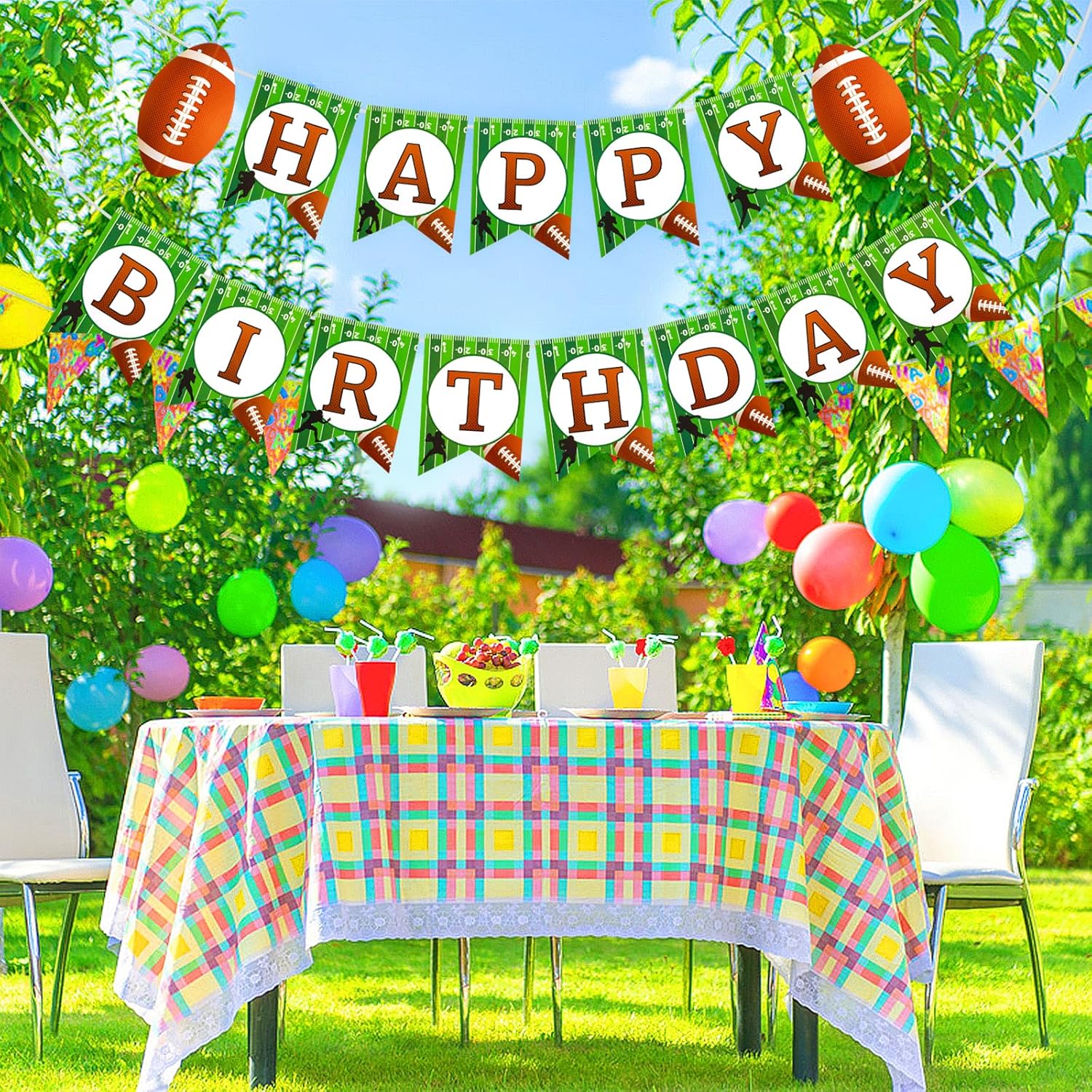 Grevosea Football Birthday Banner Party Decorations