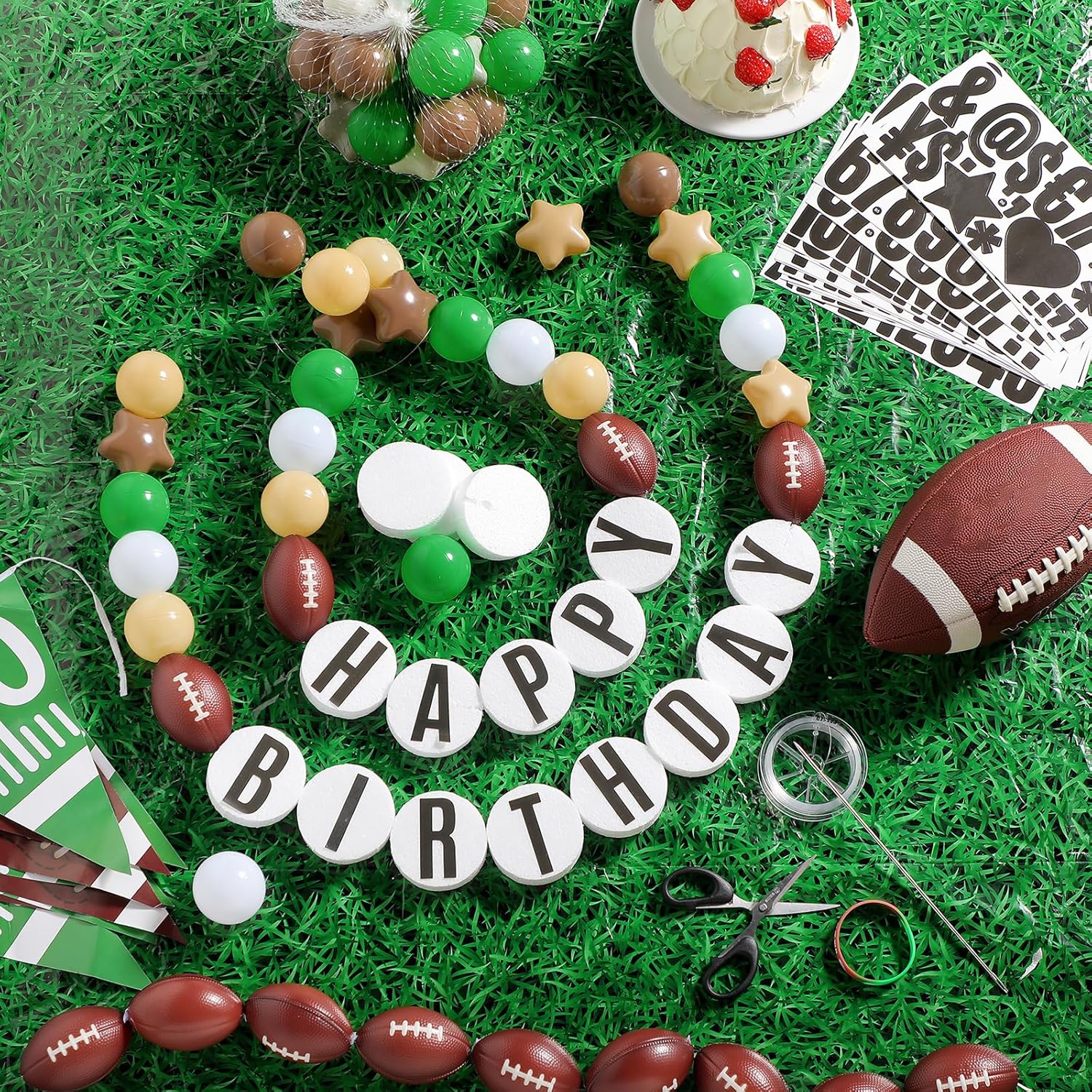 98 Pcs Football Themed Birthday Banner DIY Kit