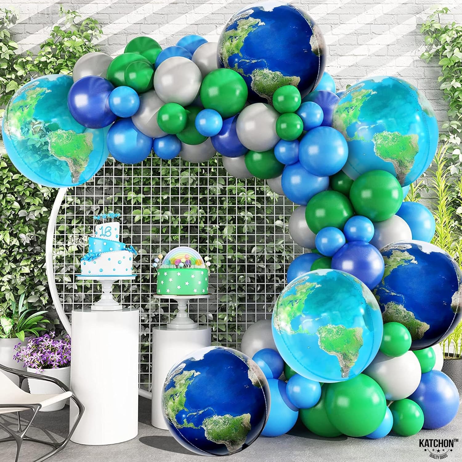 KatchOn 22 Inch Globe Balloons Pack of 6