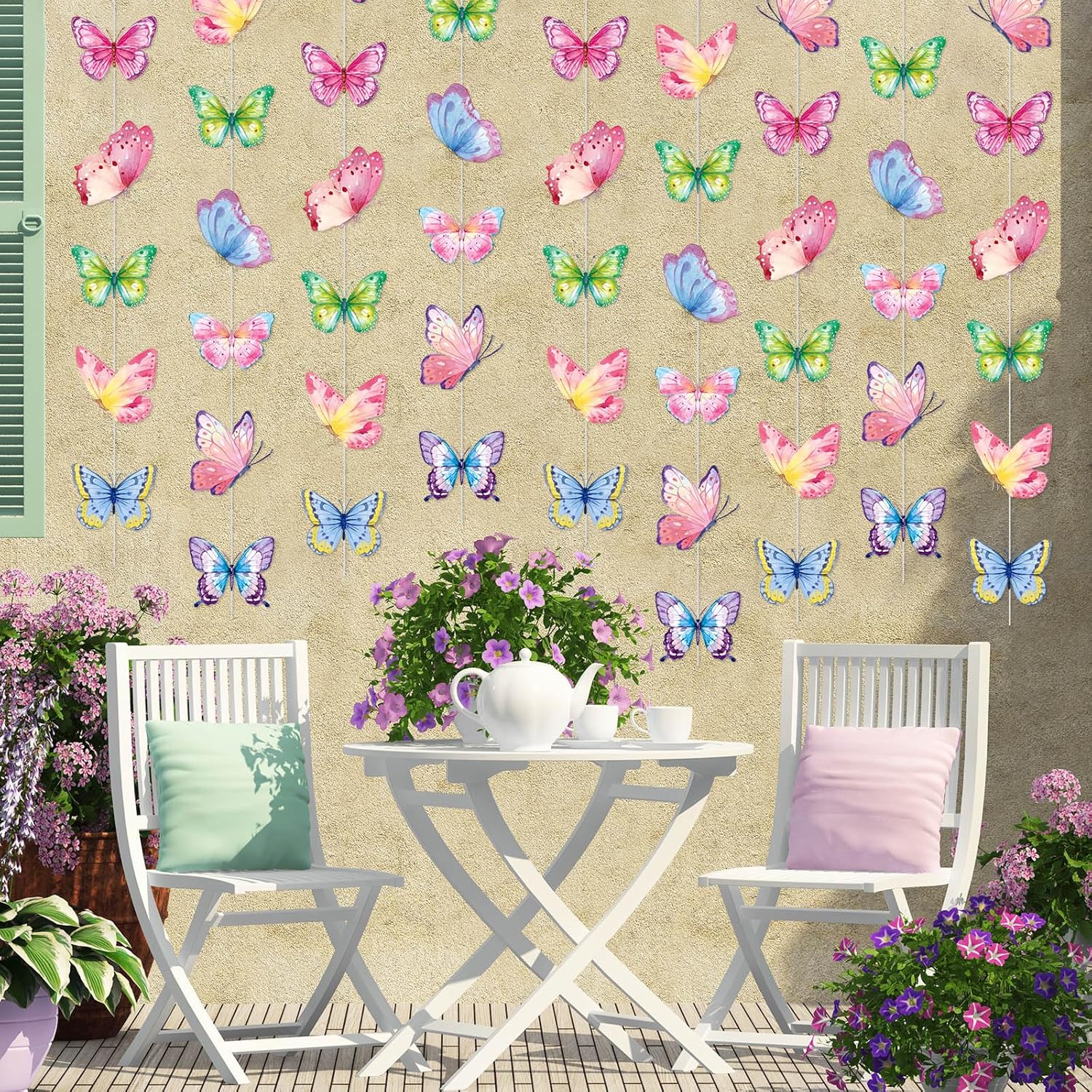Capoda 8 Pcs Butterfly Decor Garlands for Parties