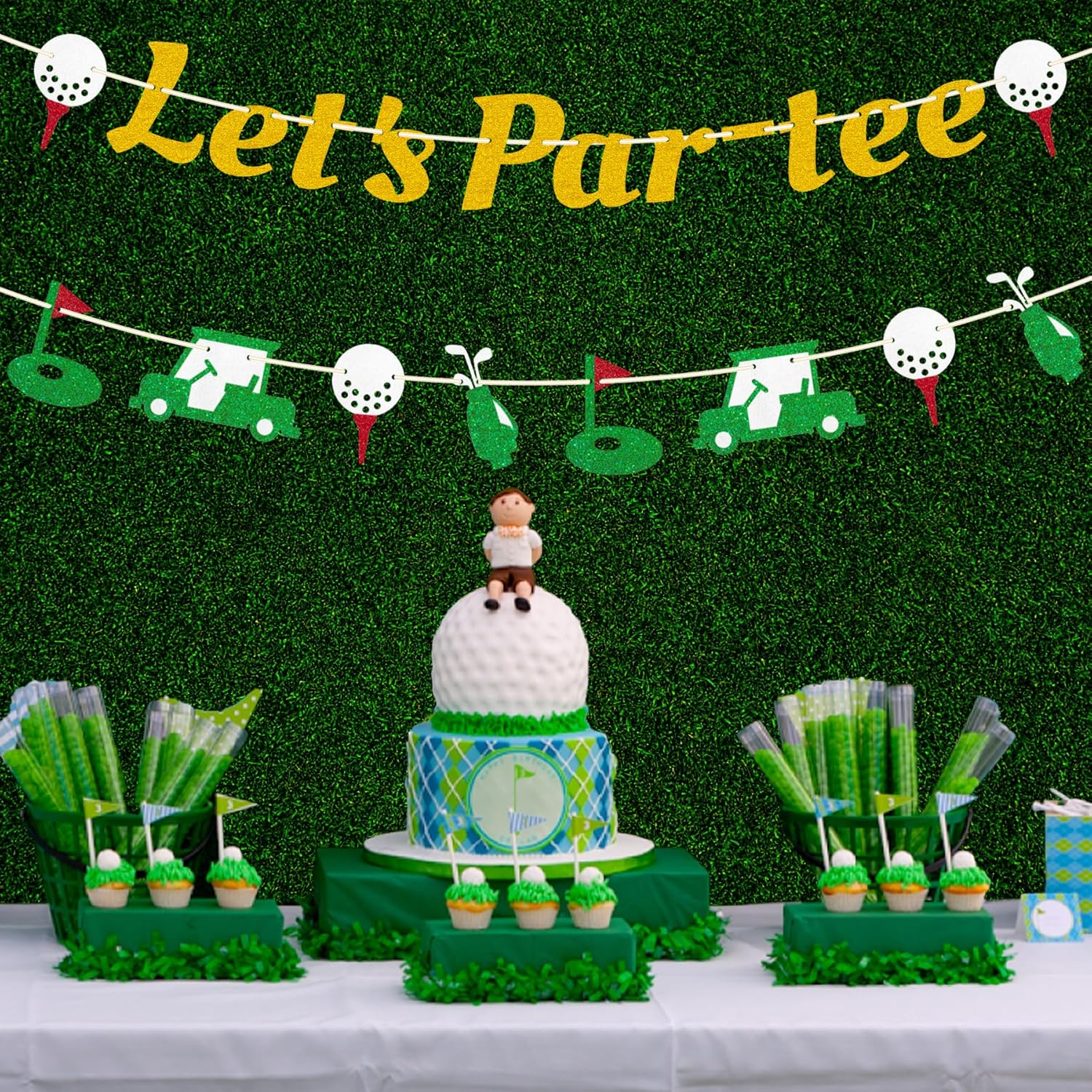 Golf Themed Birthday Banner with Pre-Strung Rope