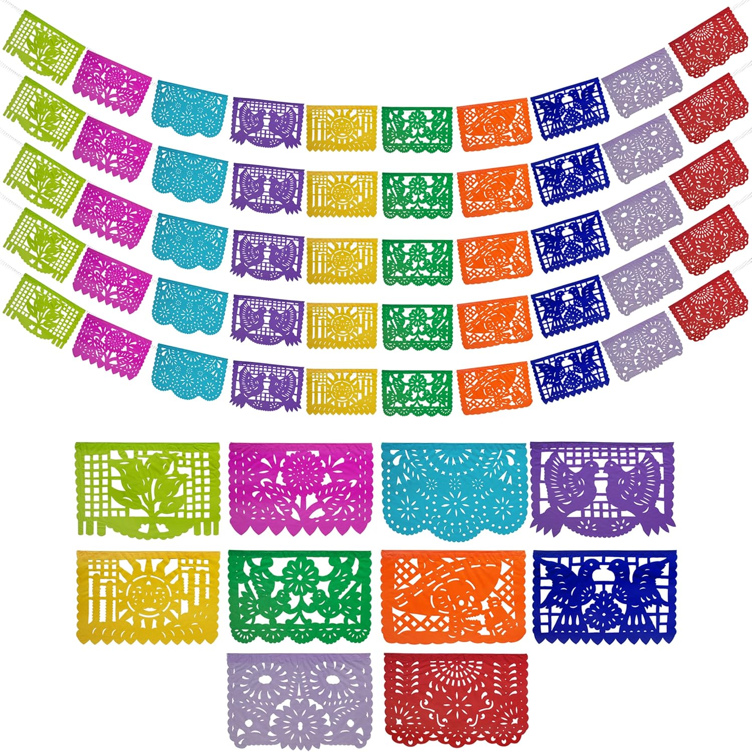 Mexican Party Banners 5 Pack Tissue Paper