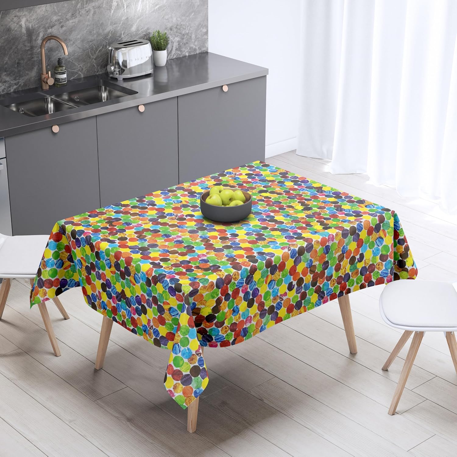 Cute Hungry Caterpillar Tablecloth for Kids Parties 98x53in