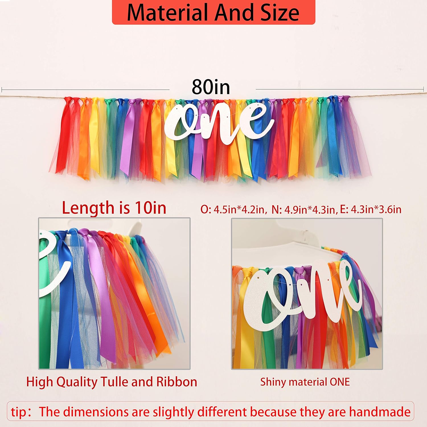 WAOUH Rainbow Birthday Banner - Highchair Decoration