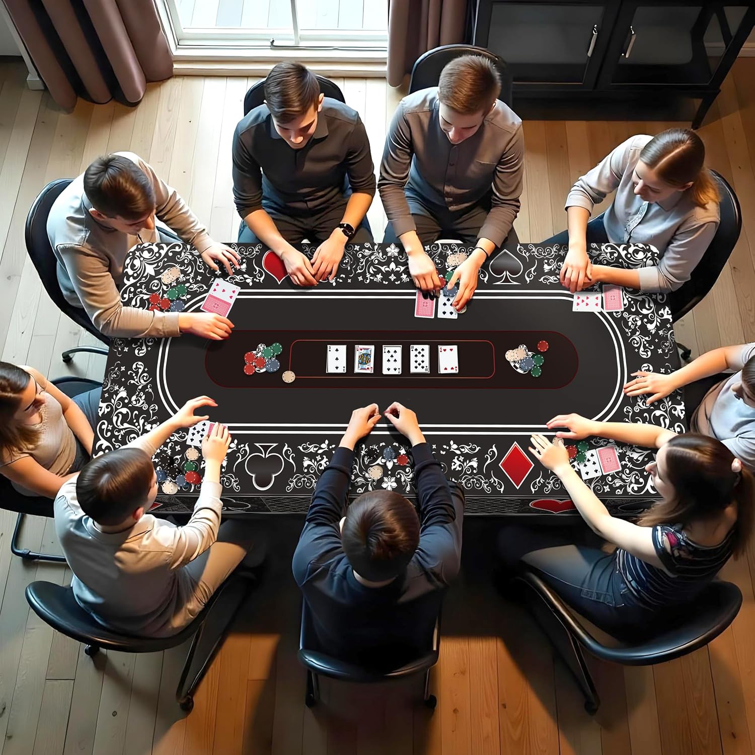 Cheerland Casino Tablecloth Poker Playmat 9ft x 5ft