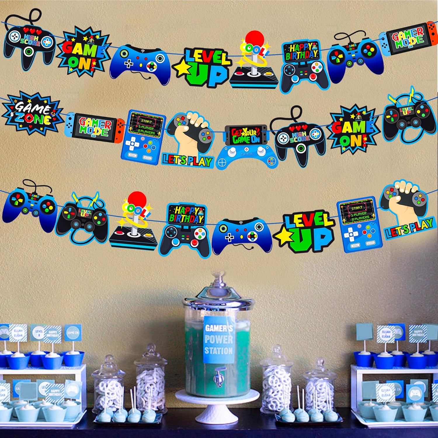 3pcs Video Game Controller Decor Banners for Kids Party