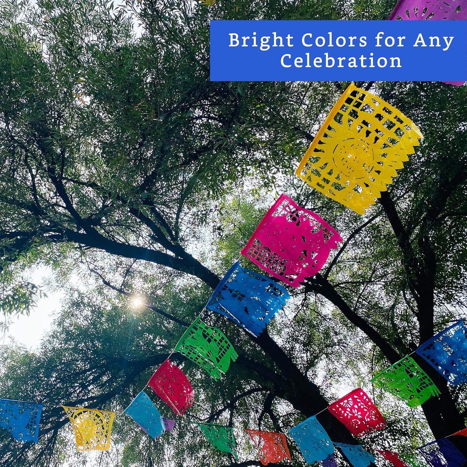 Mexican Party Banners 5 Pack with 10 Plastic Flags